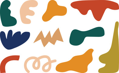 Colorful abstract organic shapes collection