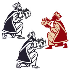 Three kings bearing gifts three wise men presents