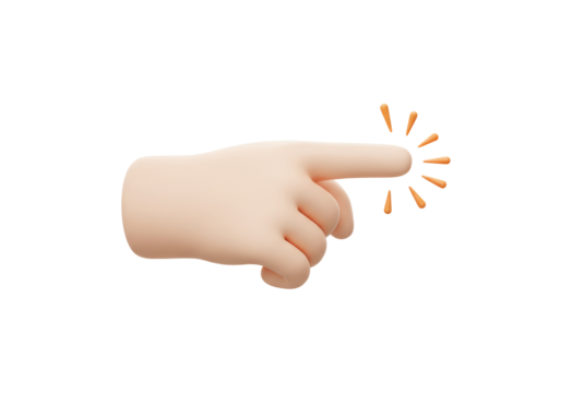Isolated Hand Pointing with Index Finger Icon
