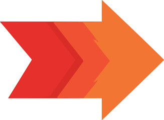 Stylized arrow graphic pointing to the right. A symbol representing progress, direction, and moving forward. Vector illustration.