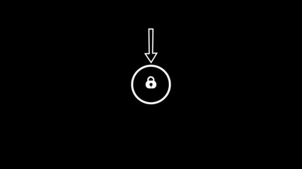 Security Concept Animated Arrow Pointing Down to Lock Symbol Illustrating Access Protection - Powered by Adobe