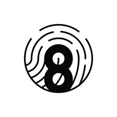 Minimal Security Logo Fingerprint logo 8 	