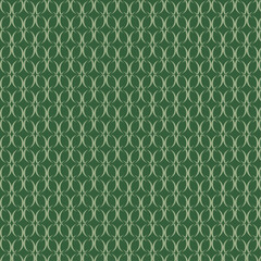 Seamless Vintage Circle Chain Pattern in Forest Green and Sage Colors