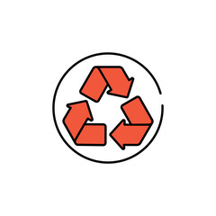 Recycle icon design with white background stock illustration