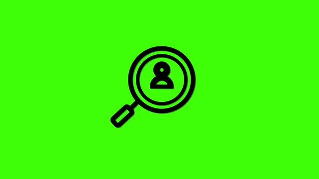 Human Search Icon Animation On Green Screen Perfect For Recruitment H R And Talent Acquisition