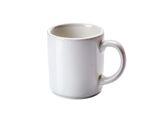 Plain white ceramic coffee mug isolated on black background. Isolated On Transparent Background