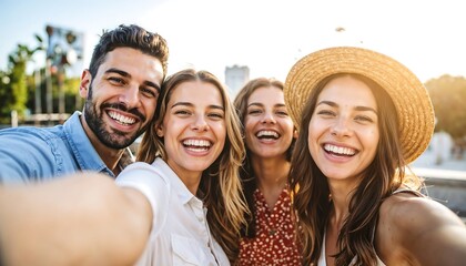 Fototapeta premium Happy Friends Selfie, Summer Fun - Authenticity