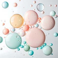 Playful Abstract Composition with Colorful Rings, Balls, and Bubbles