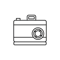 Classic camera, outline vector, modern flat design, minimalistic photo icon, creative illustration