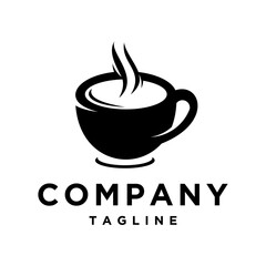 Hot coffee mug logo design