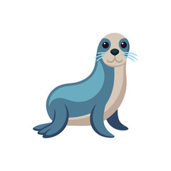 Fototapeta premium Minimal sea lion icon vector illustration