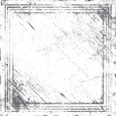 Aged square surface with edge cracks. Distressed grunge texture frame art. High resolution vintage background design.