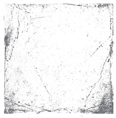 Grunge border texture with worn cracks. Vintage distressed square frame background. High quality abstract edge design.
