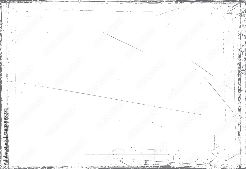 Poster distressed rectangle frame texture art. grunge border with soft scratch effect. abstract white backg