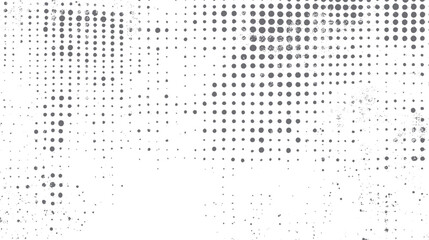 Grunge dot halftone overlay texture. Abstract circular gradient dot pattern. Vintage background design element.