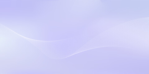 Abstract pastel purple gradient background with white subtle wavy lines - futuristic minimalist vector illustration. Elegant pale curved stripes, smooth dynamic swooshes. Light clean design template.