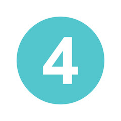 Fototapeta premium Illustration of Number Four: Teal Circle Button Icon Graphic Design Element vector