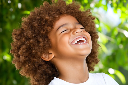 Child enjoys carefree laughter during playful park day