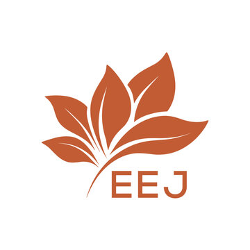 EEJ Elegant Minimal Leaf Logo Design, EEJ Later Logo, Botanical Nature Logo with Text, Clean Botanical Logo Design, Natural Organic Leaf Badge
