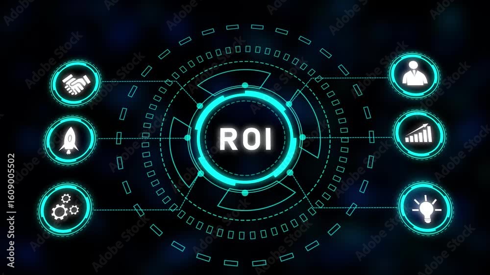 Poster futuristic teal hud interface technology digital abstract background seamless loop animation. futuri