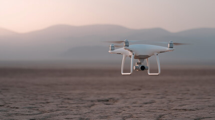 Drones Scanning Ground Under Pale Sunlight During Observation
