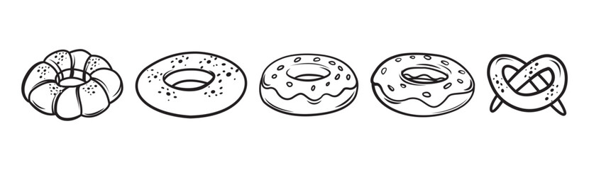 cakes icons classical had drawn sketch Vector 