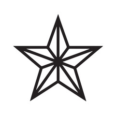 Obraz premium Adobe Illustrator ArtworkGeometric star icon in minimal line vector style
