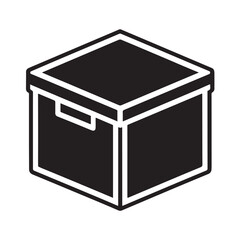 Storage box line icon in minimal vector style