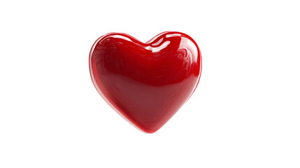 3d red heart on white background
