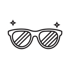 Fototapeta premium Cool Sunglasses Icon – Trendy Line Art Vector