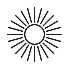 Sun line icon in minimal vector style