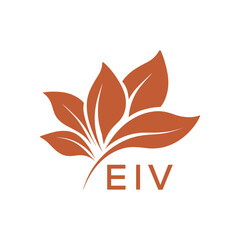 EIV Elegant Minimal Leaf Logo Design, EIV Later Logo, Botanical Nature Logo with Text, Clean Botanical Logo Design, Natural Organic Leaf Badge
