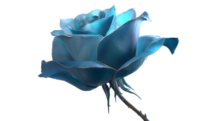 blue rose on white background