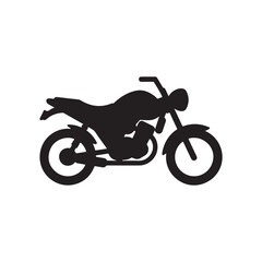 Fototapeta premium Simple black motorcycle icon. Minimalist design for transport and vehicle concepts