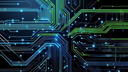 Abstract Circuit Board Design Digital Technology and Electronic Connections Concept