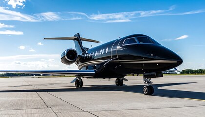 Jetliner on tarmac, bright day