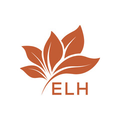 ELH Elegant Minimal Leaf Logo Design, ELH Later Logo, Botanical Nature Logo with Text, Clean Botanical Logo Design, Natural Organic Leaf Badge
