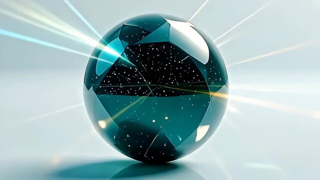 suspend inwards time, angstrom waver prism particle with throbbing starlight incandescence translate fluidly, reposition from angstrom tetrahedral kind to angstrom orbicular silhouette,