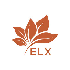 ELX Elegant Minimal Leaf Logo Design, ELX Later Logo, Botanical Nature Logo with Text, Clean Botanical Logo Design, Natural Organic Leaf Badge
