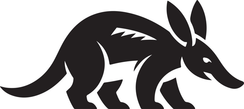 Aardvark Silhouette Vector Illustration for African Wildlife Projects