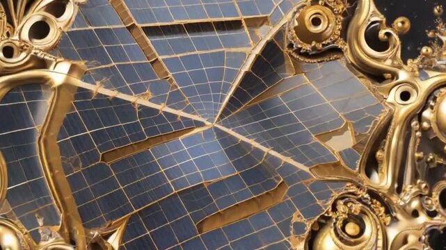Nanotech Solar Cells 4K - Self-Assembling Renewable Energy - Golden Fractal Technology Animation