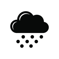 Hail cloud icon in black and white simple vector illustration