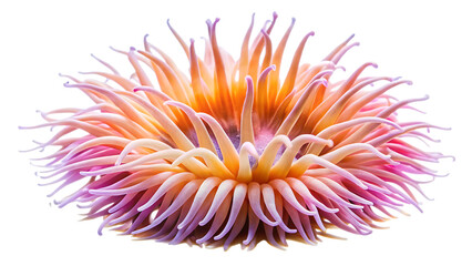 Beautiful sea anemone isolated - on a white background .PNG