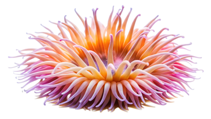 Beautiful sea anemone isolated - on a white background .PNG