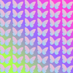 Gradient Butterfly Delight A Whimsical Abstract Pattern of Colorful Butterflies