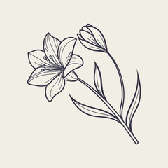 Flower line icon vector. Adobe Illustrator Artwork