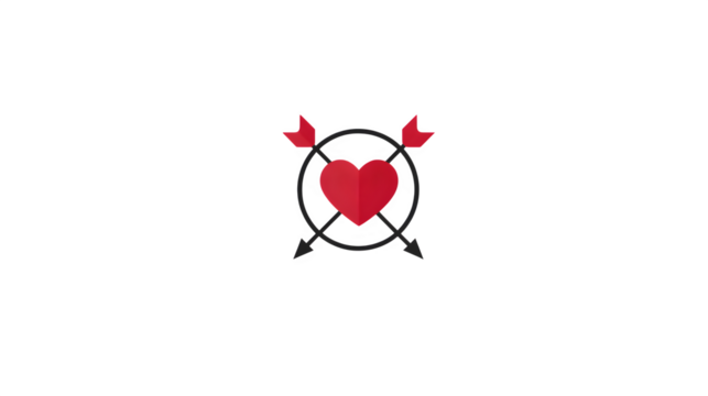 vector illuistration of a red heart with arrows