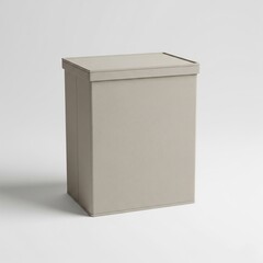 Naklejka premium Blank fabric laundry hamper with lid on white