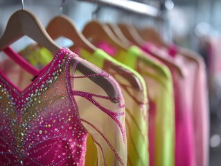 Pink And Green Rhythmic Gymnastics