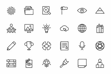 Fototapeta premium A minimalist vector bundle highlighting the key steps in building and expressing a brand. Great for design studios, marketing decks, and educational content.